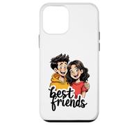 Carcasa para iPhone 12 Mini Cool Best Friends Meme Amistad y Amor Hombres Mujeres Niños