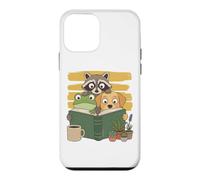 Carcasa para iPhone 12 Mini Curious Reading Animals Frog Raccoon Dog Book Lover