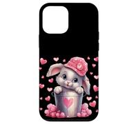 Carcasa para iPhone 12 Mini Cute Bunny In Valentines Basket Hearts For Rabbit Mom