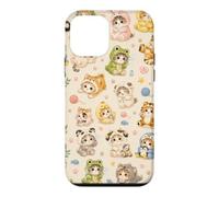 Carcasa para iPhone 12 Mini Cute Cats Kawaii Animal Pollo Koala Shark On Beige