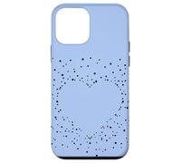 Carcasa para iPhone 12 Mini Cute Heart Black and Light Blue Artistic Stars