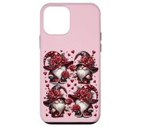 Carcasa para iPhone 12 Mini Cute Heart Pattern Gothic Flowers GNOME Pink Valentines