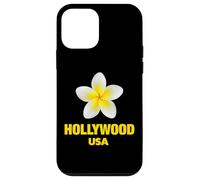 Carcasa para iPhone 12 Mini Cute Hollywood USA Tropical Yellow Frangipani Aesthetic Art