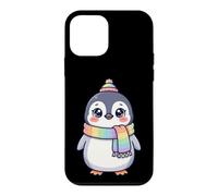 Carcasa para iPhone 12 Mini Cute Kawaii Penguin Rainbow Beanie Scarf Winter