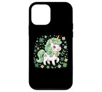 Carcasa para iPhone 12 Mini Cute Unicorn Shamrock St Patricks Day Girls Kids Lepricorn