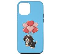 Carcasa para iPhone 12 Mini Cute Womens Girls Valentines Day Heart Bernedoodle Dog Lover