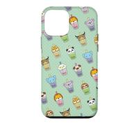 Carcasa para iPhone 12 Mini Cute Womens Kids Girls Kawaii Bubble Boba Tea Animals