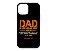 Carcasa para iPhone 12 Mini Dad Blessed is The Man Christian Jeremiah 17:7 Cita bíblica