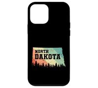 Carcasa para iPhone 12 Mini Dakota del Norte Mapa con Skyline Estados Unidos América