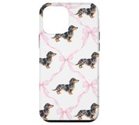 Carcasa para iPhone 12 Mini Dapple Dachshund, diseño de Coqueta con Lazo Rosa, diseño de Coqueta, Regalo