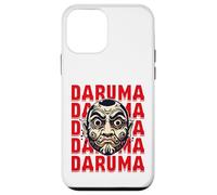 Carcasa para iPhone 12 Mini Daruma Máscara Roja Texto Arte Repetir Expresión Audaz