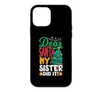 Carcasa para iPhone 12 Mini Dear Santa My Sister Did It Funny Christmas Boys Kids