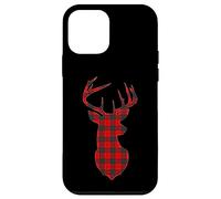 Carcasa para iPhone 12 Mini Deer Plaid Red Reindeer Buck Christmas Xmas