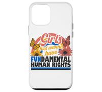 Carcasa para iPhone 12 Mini Derechos Humanos Fundamentales para Niñas Retro Floral Rainbow