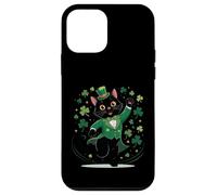 Carcasa para iPhone 12 Mini Día de San Patricio Gato con Esmoquin Día de San Patricio irlandés