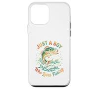 Carcasa para iPhone 12 Mini Dibujos Animados de Just A Boy Who Loves Fishing Bass