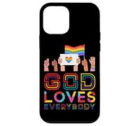 Carcasa para iPhone 12 Mini Dios ama a Todos Gay Christian Rainbow Meme