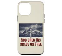 Carcasa para iPhone 12 Mini Dios derramó su Gracia en Las montañas de la Cruz Cristiana