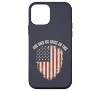 Carcasa para iPhone 12 Mini Dios derramó su Gracia, Patriota Cristiano, Bandera Estadounidense, EE. UU.