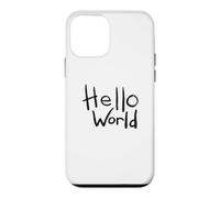 Carcasa para iPhone 12 Mini Diseño artístico con Pincel en Negrita de Hello World con el Primer código