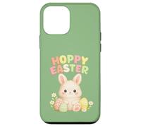 Carcasa para iPhone 12 Mini Diseño primaveral de Feliz Pascua con Forma de Conejito y Conejo para Buscar Huevos