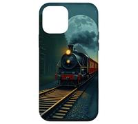 Carcasa para iPhone 12 Mini Diseño Vintage de Viaje Nocturno con Tren de Vapor Iluminado por la Luna
