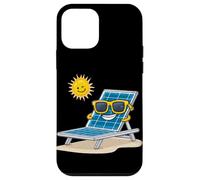 Carcasa para iPhone 12 Mini Disfraz de Panel Solar Sonriente para Amantes del baño de Sol