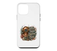 Carcasa para iPhone 12 Mini Dive Deep Dream Big - Casco de Buceo Vintage náutico