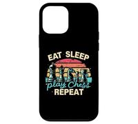 Carcasa para iPhone 12 Mini Divertida Camiseta Eat Sleep Play Chess Repeat para un Jugador de ajedrez