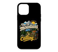Carcasa para iPhone 12 Mini Divertida Mochila de Senderismo The Mountains Are Calling Pines Trees