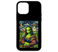 Carcasa para iPhone 12 Mini Divertido Da Vinci Monalisa Alien OVNI Abduction Trippy Art