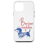 Carcasa para iPhone 12 Mini Divertido diseño para Amantes de los Dachshunds Bonjour
