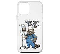 Carcasa para iPhone 12 Mini Divertido Doctor Enfermera Turno Nocturno Superviviente Mapache Cafeína IV