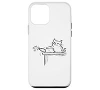 Carcasa para iPhone 12 Mini Divertido Gato Girasol Jarrón Meme Doodle Dibujado A Mano