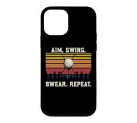 Carcasa para iPhone 12 Mini Divertido Juego de Palabras del Equipo de Golf con el Objetivo del Swing jurar Repetir Golf Retro