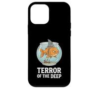 Carcasa para iPhone 12 Mini Divertido pez Dorado con Aleta de tiburón: Terror of The Deep