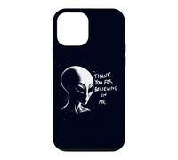 Carcasa para iPhone 12 Mini Divertido Sci-FI Humor OVNI Alien Gracias por Creer en Mí