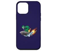Carcasa para iPhone 12 Mini Divertido UFO UAP Alien Hotrod Platillo Volador Diseño de Dibujos Animados