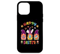 Carcasa para iPhone 12 Mini Divertidos Tres gnomos Conejito sosteniendo Huevo Feliz día de Pascua niños