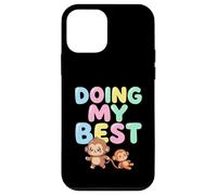 Carcasa para iPhone 12 Mini Doing My Best Cute Kawaii Baby Monkey Meme Hombres Mujeres Niños