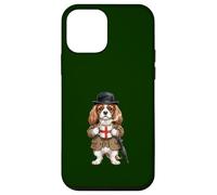 Carcasa para iPhone 12 Mini Dulce Cavalier King Spaniel Perro Taza Café Bandera de Inglaterra