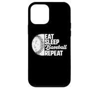 Carcasa para iPhone 12 Mini Eat Sleep Baseball Repeat Softball Catcher Batter Baseballer