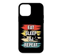 Carcasa para iPhone 12 Mini Eat Sleep DJ Repeat Retro Tocadiscos DJ