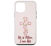 Carcasa para iPhone 12 Mini Él es mío Yo Soy su fe Cristiana Love Cross Valentine
