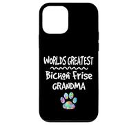 Carcasa para iPhone 12 Mini El Mejor bichón Friso del Mundo con Estampado de Pata de Abuela con Estampado de Pata de Perro Love