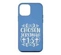 Carcasa para iPhone 12 Mini Elegido Jeremías 1:5 Fe Cristiana con Letras a Mano