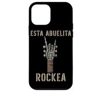 Carcasa para iPhone 12 Mini Esta Abuelita Rockea Mano de Esqueleto Music Rock Guitar