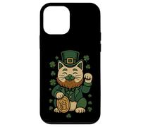 Carcasa para iPhone 12 Mini Estatua de Gato del día de San Patricio con trébol de la Suerte para Adultos