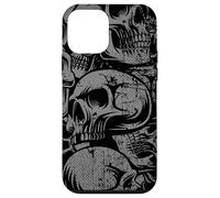 Carcasa para iPhone 12 Mini Estilo 90s Gris Negro Cráneos Tatuaje Tradicional Americano