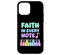 Carcasa para iPhone 12 Mini Fe en Cada Nota Piano Chica Cristiana Músico de la Iglesia
